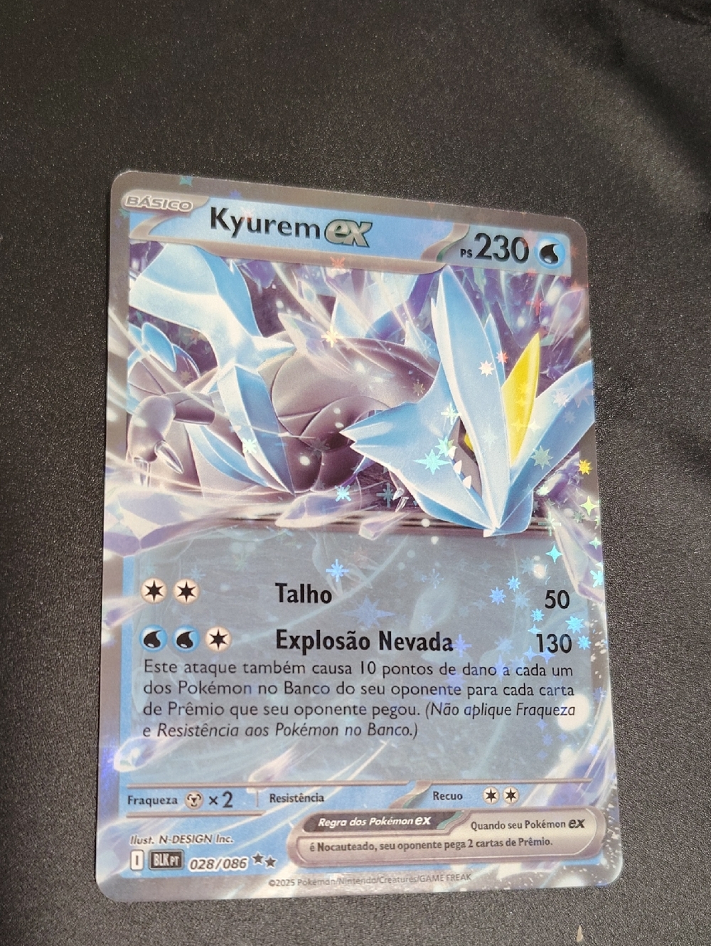Pokemon Kyurem ex Holographic Blue Silver Card*In Spanish*